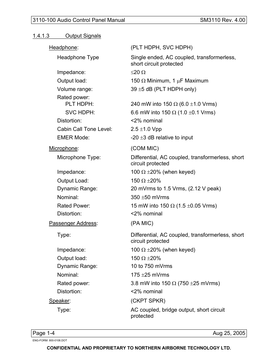 Northern Airborne Technology 3110 User Manual | Page 16 / 61