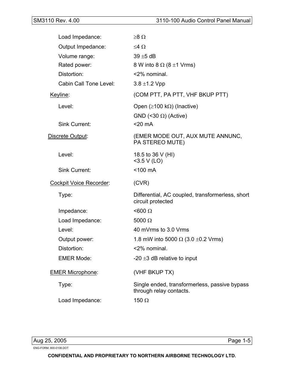 Northern Airborne Technology 3110 User Manual | Page 17 / 61