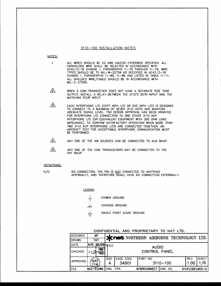 Interconnect | Northern Airborne Technology 3110 User Manual | Page 29 / 61