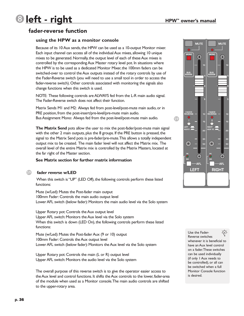 Left - right | Crest Audio HPW User Manual | Page 36 / 60
