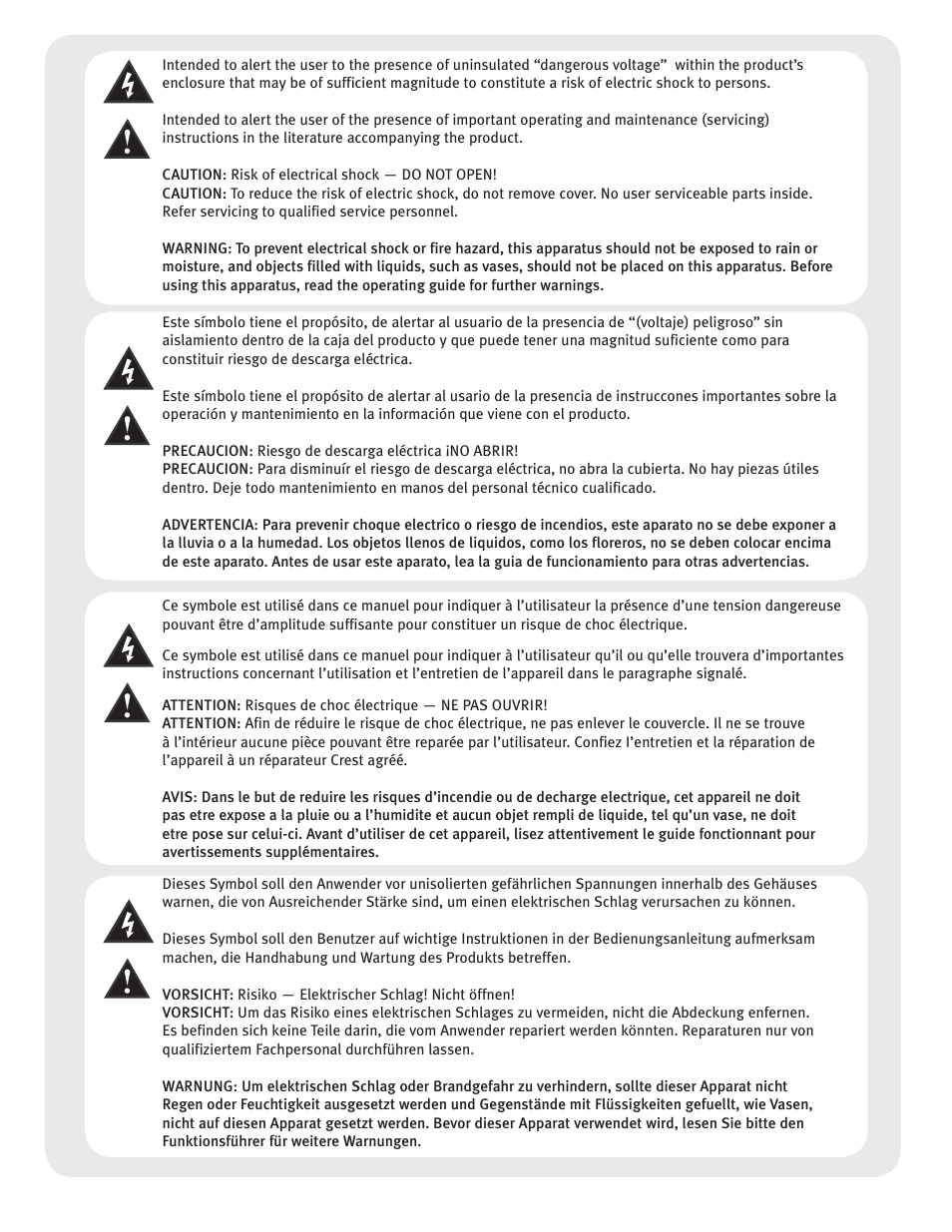 Crest Audio HPW User Manual | Page 4 / 60