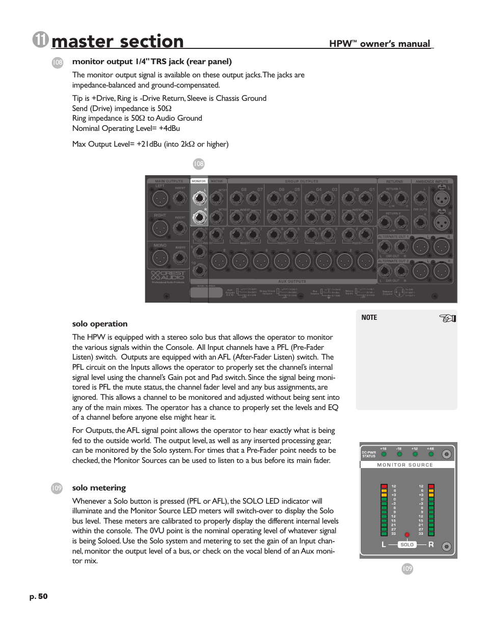Crest Audio HPW User Manual | Page 50 / 60