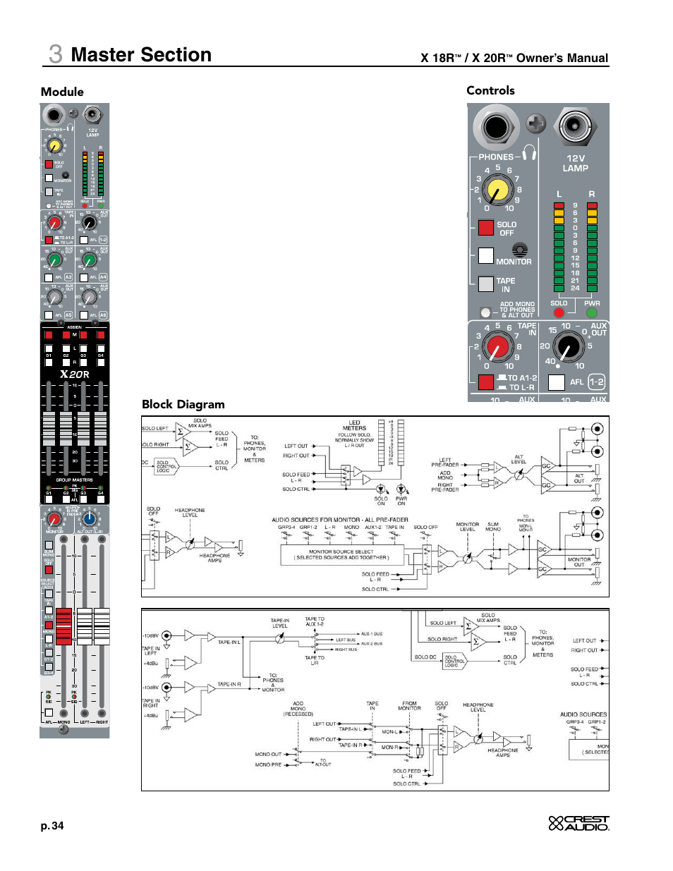 Crest Audio X-SERIES X 20R User Manual | Page 34 / 56