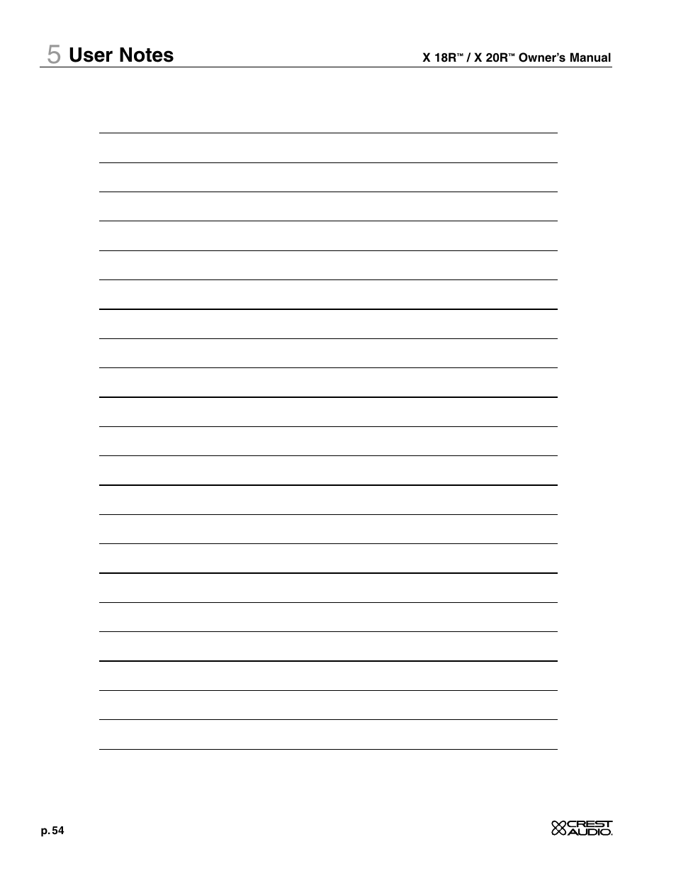 Crest Audio X-SERIES X 20R User Manual | Page 54 / 56