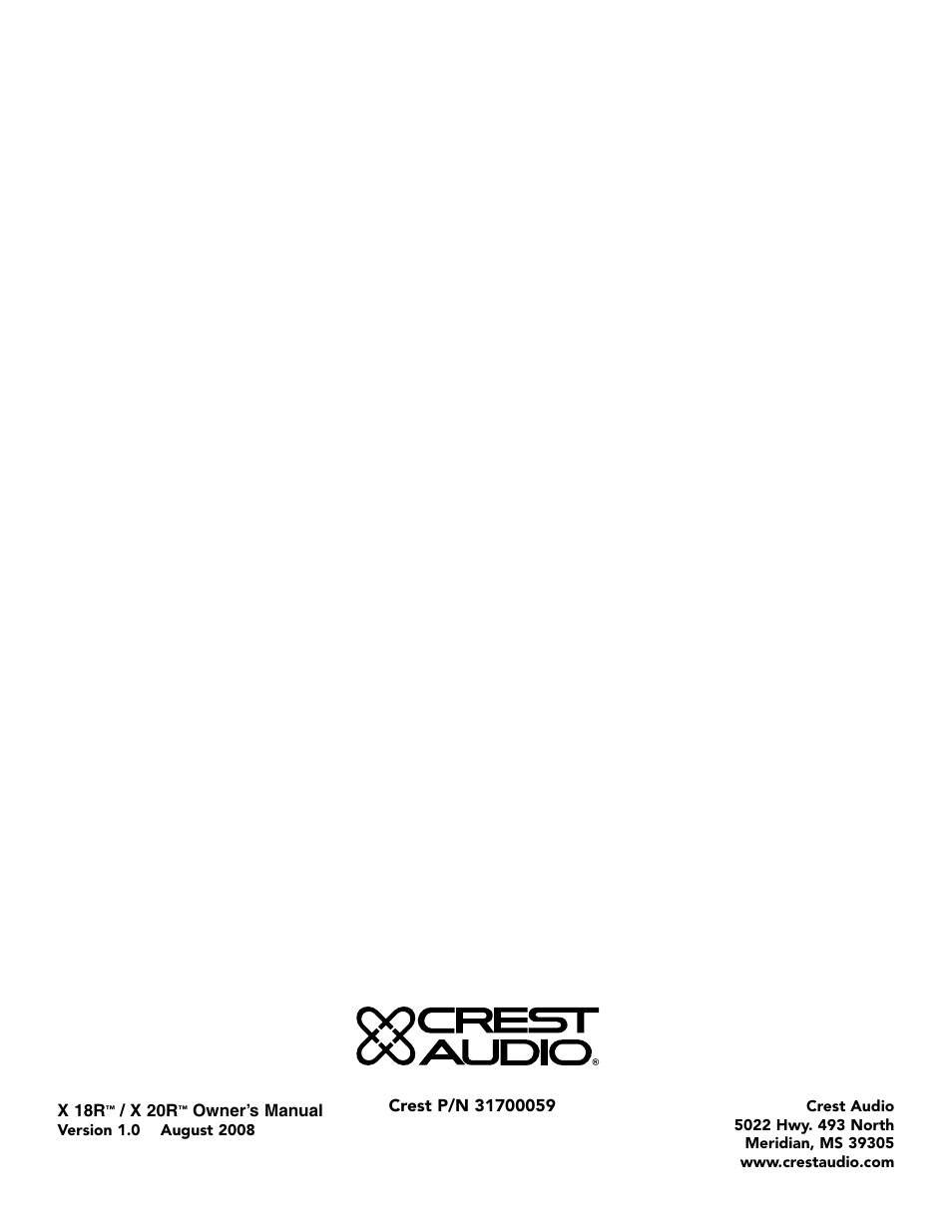 Crest Audio X-SERIES X 20R User Manual | Page 56 / 56