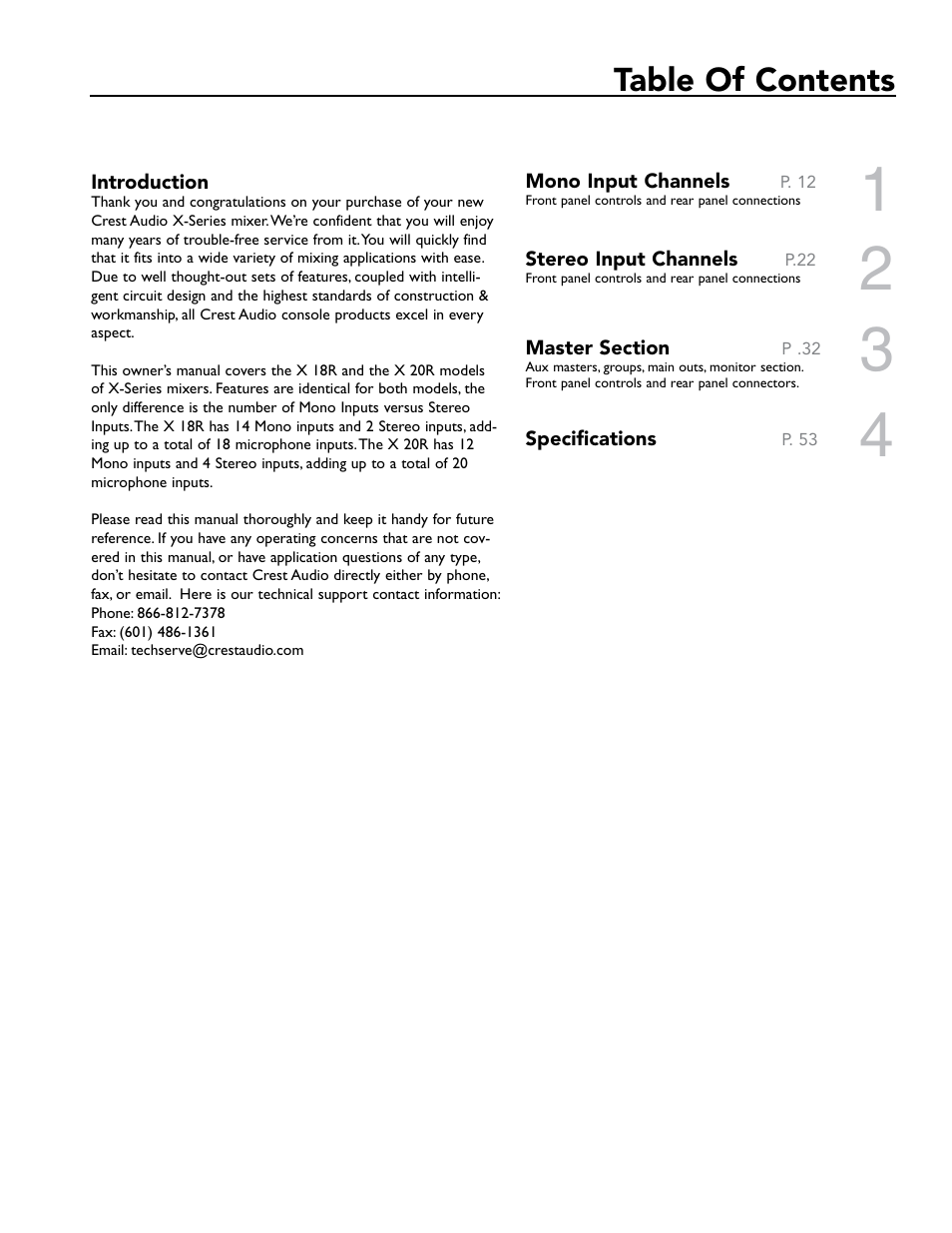 Crest Audio X-SERIES X 20R User Manual | Page 9 / 56