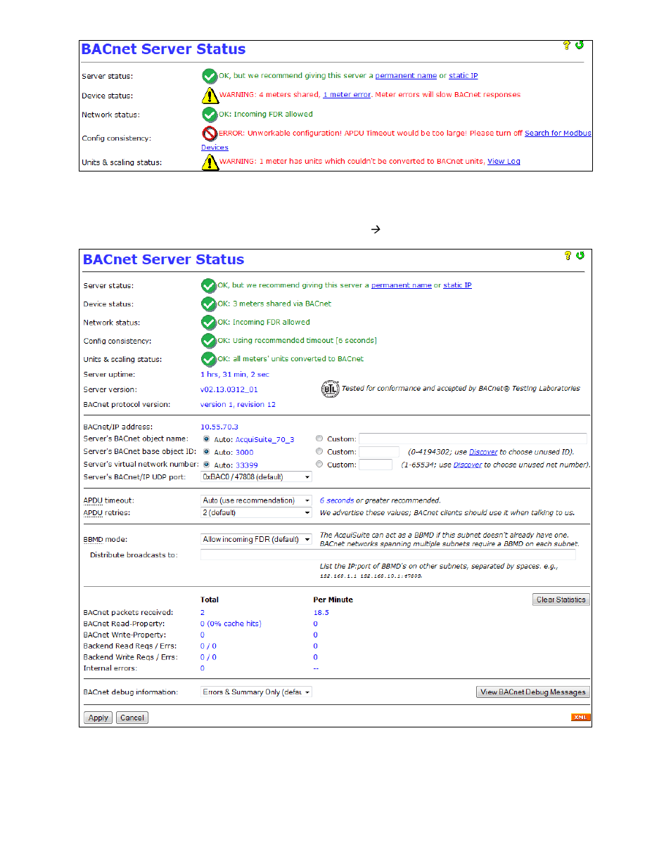 3 bacnet setup options, Etup, Ptions | Obvius BACnet User Manual | Page 23 / 52