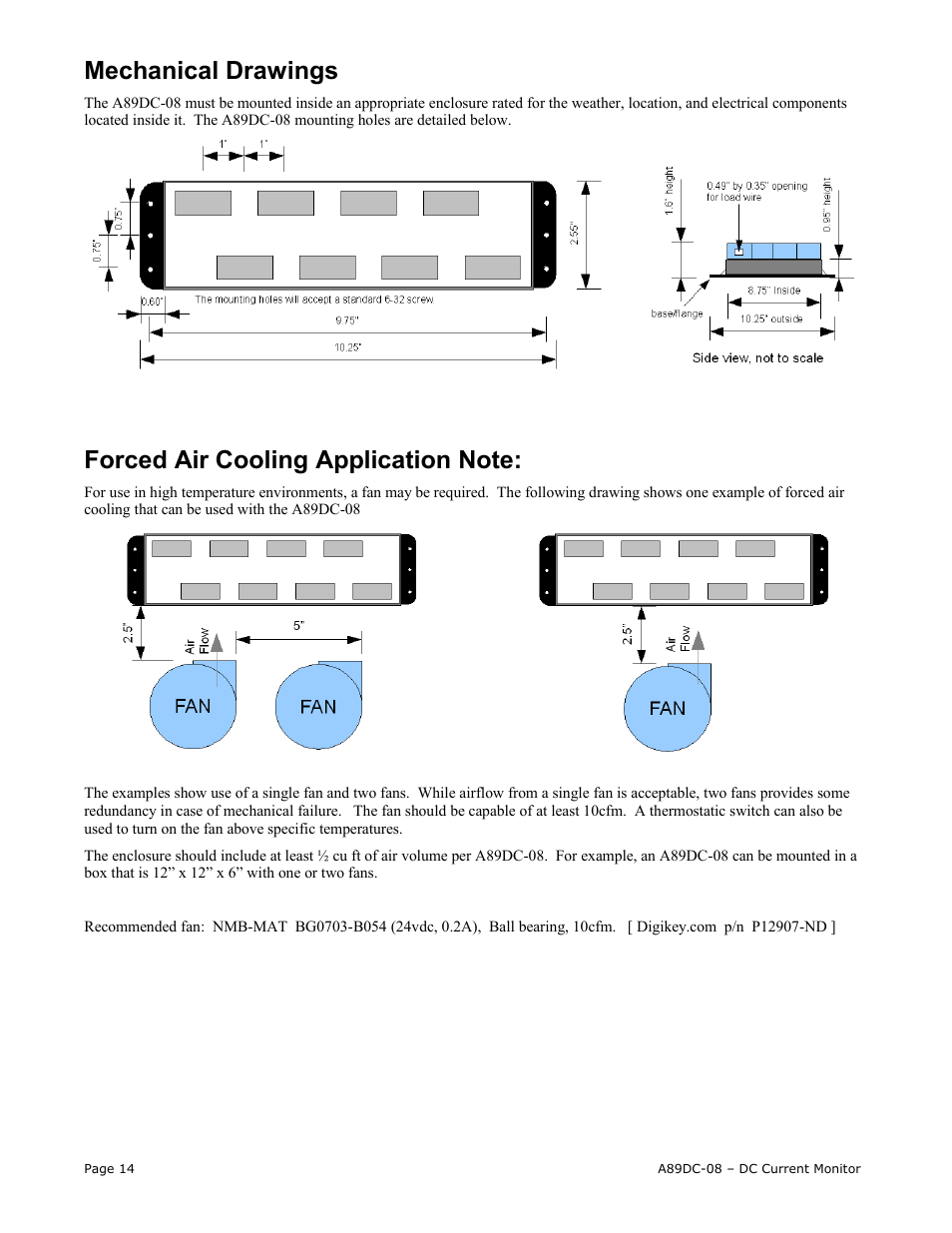 Mechanical drawings | Obvius A89DC-08 User Manual | Page 14 / 15