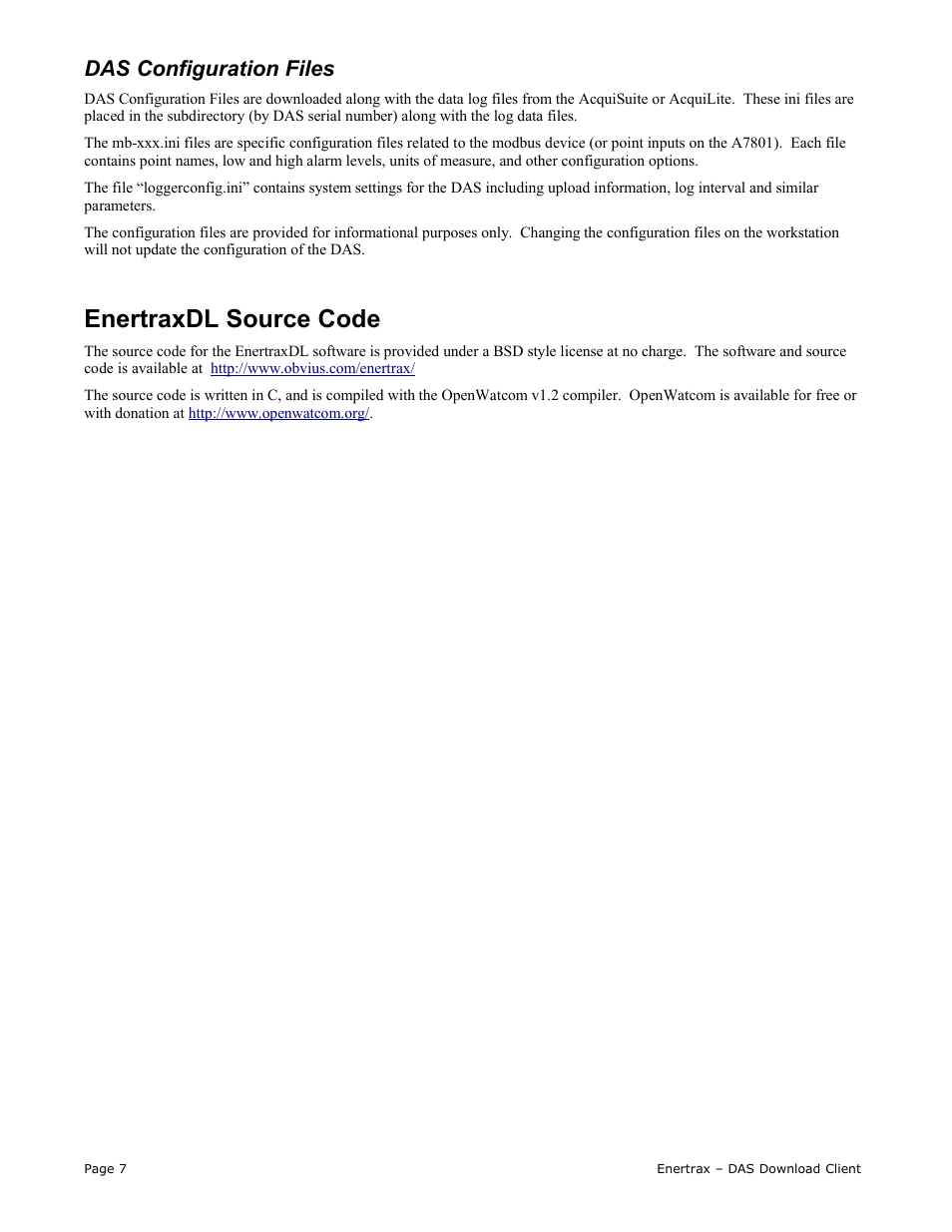 Enertraxdl source code, Das configuration files | Obvius Enertrax DL User Manual | Page 7 / 7