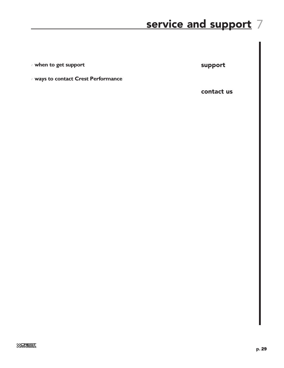 Service and support | Crest Audio CPX 3800 User Manual | Page 29 / 36