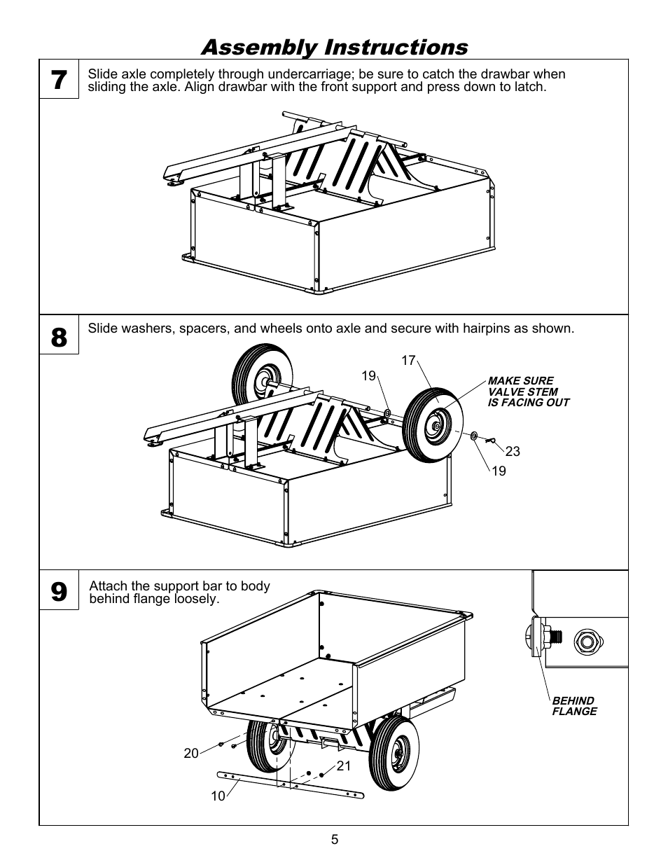 Assy 3, Drawing view109, Drawing view110 | Drawing view111, Drawing view113, Detail view v (1 : 2), Assembly instructions | Ohio Steel 3042HKD 10 Cu Ft Steel Dump Cart User Manual | Page 6 / 12