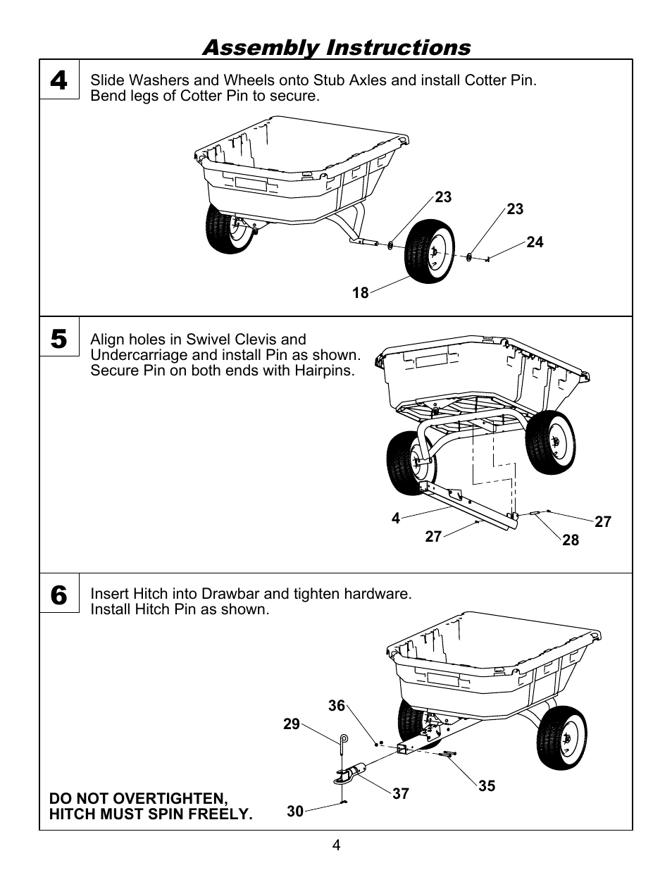 Sheet2, Drawing view4, Drawing view5 | Drawing view6, Assembly instructions | Ohio Steel 4048P-HYB 12.5 Cu Ft Poly Hybrid Dump Cart User Manual | Page 5 / 10