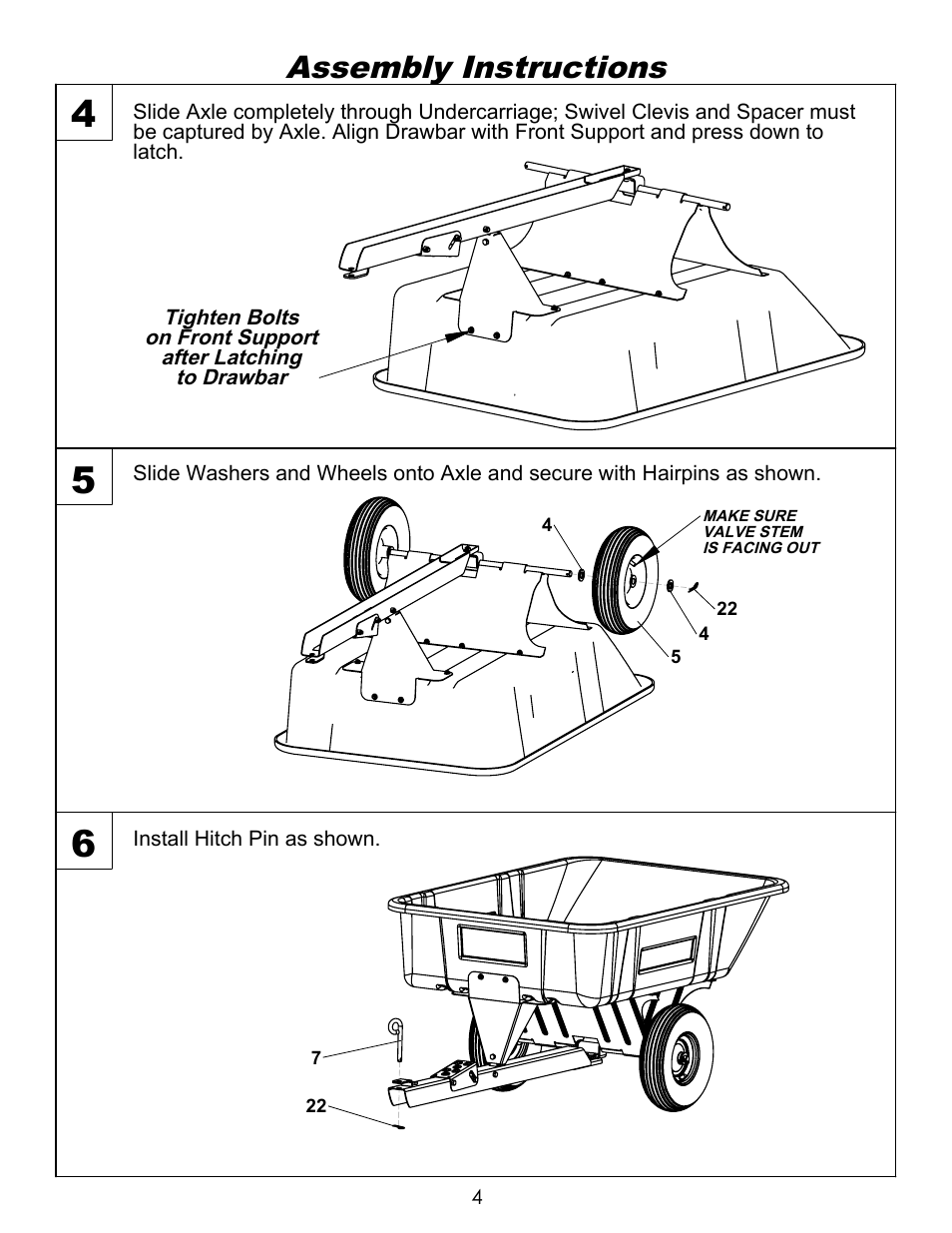 Assy 2, Drawing view8, Drawing view9 | Drawing view10, Assembly instructions | Ohio Steel 3040P-SD 10 Cu Ft Poly Swivel Dump Cart User Manual | Page 5 / 10