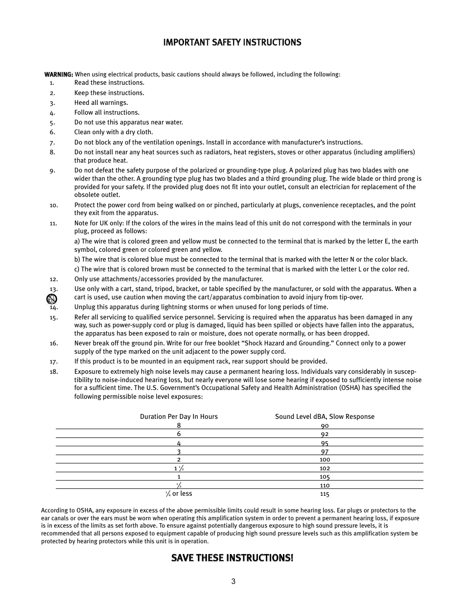 Crest Audio LQ 10P User Manual | Page 3 / 60