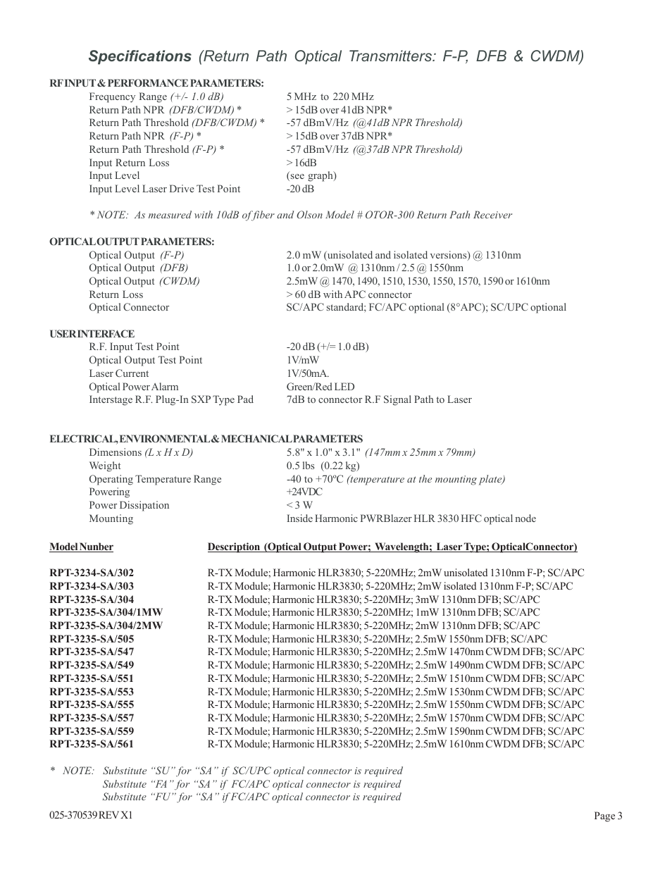 Olson Technology HLR3830 User Manual | Page 3 / 7