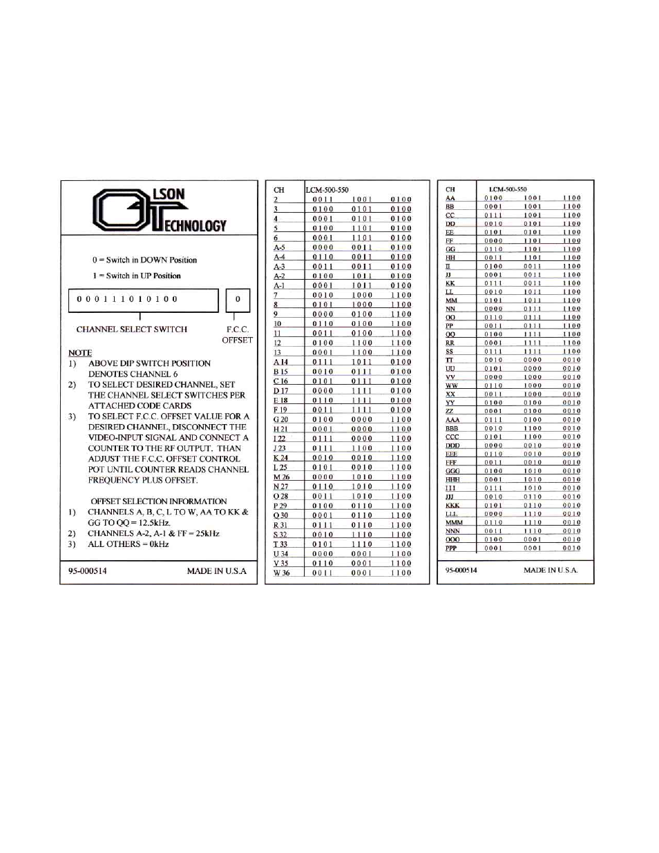Olson Technology LCM-500-550 User Manual | Page 3 / 5