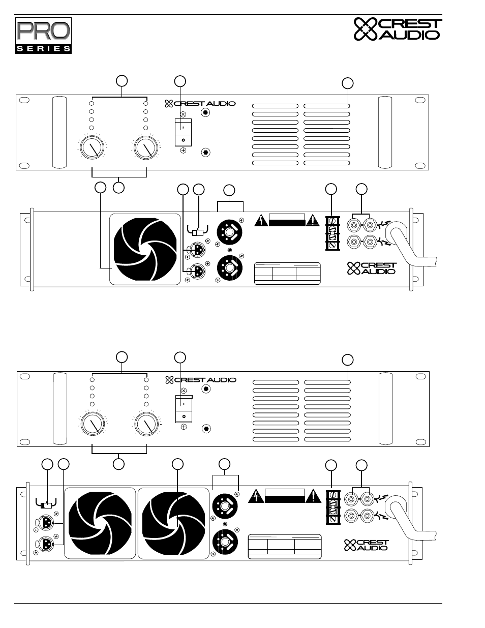 Page 4 crest audio pro series power amplifiers | Crest Audio Stereo Amplifier User Manual | Page 6 / 32