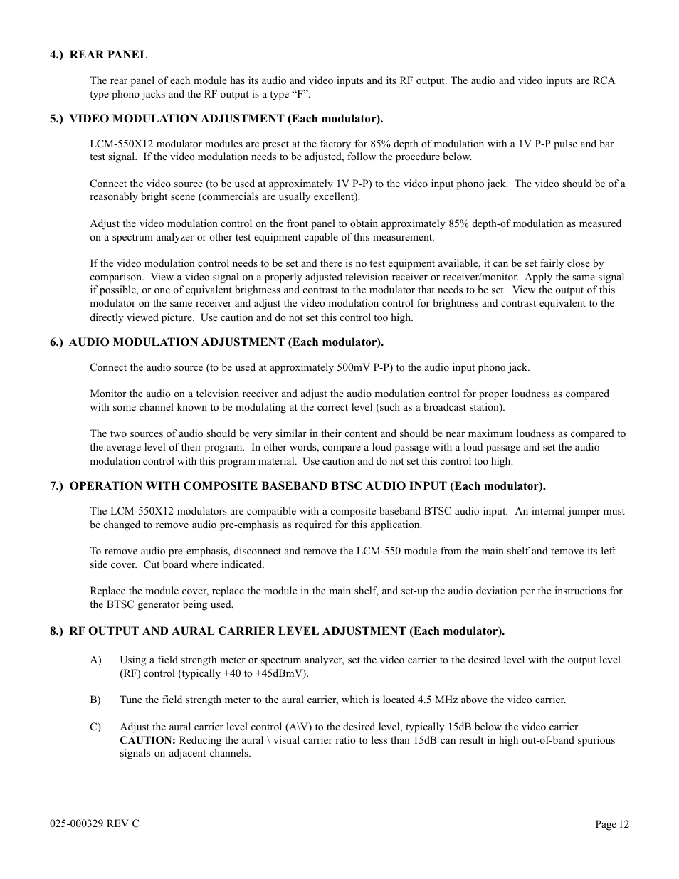 Olson Technology LCM-550x1-Series User Manual | Page 12 / 50