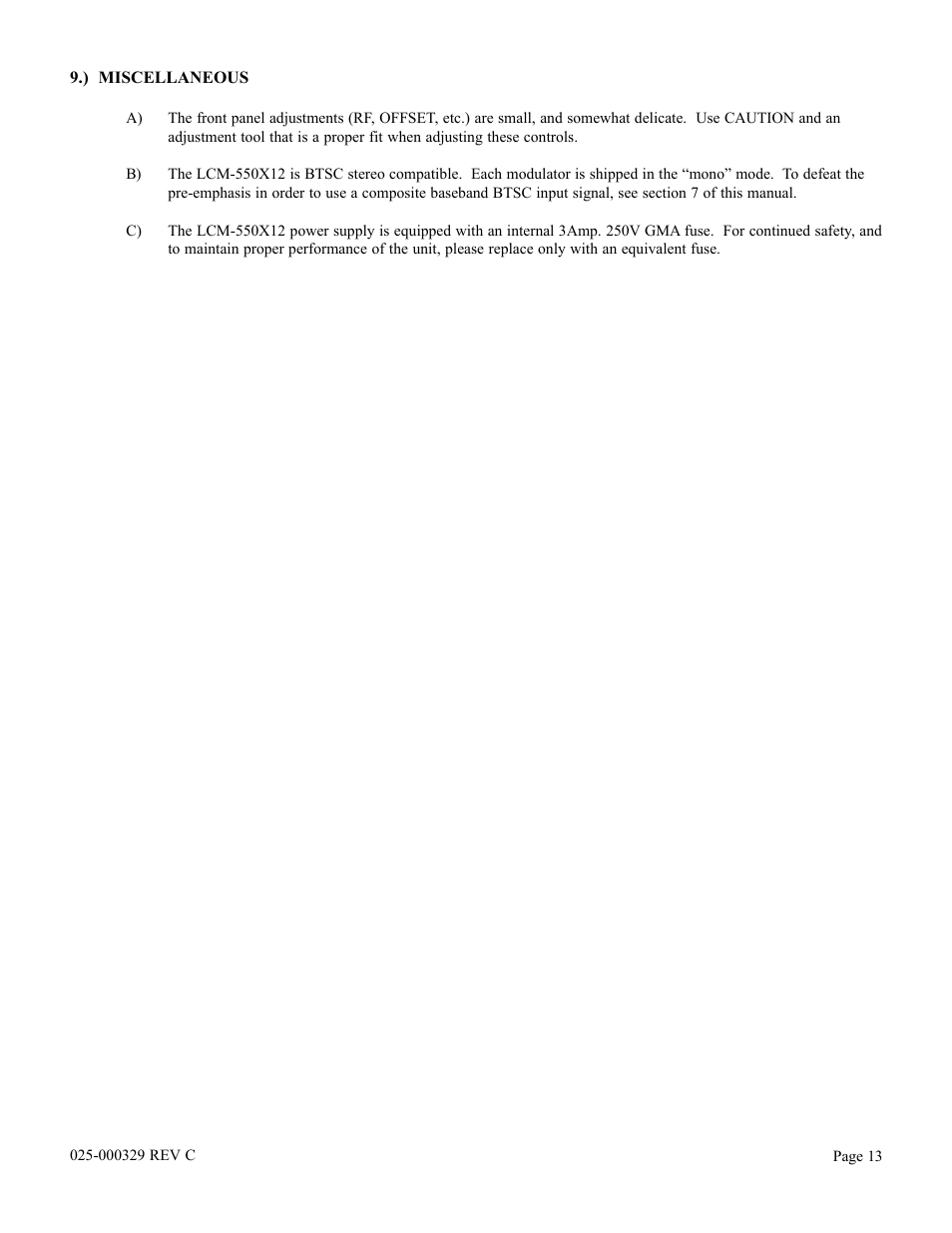 Olson Technology LCM-550x1-Series User Manual | Page 13 / 50