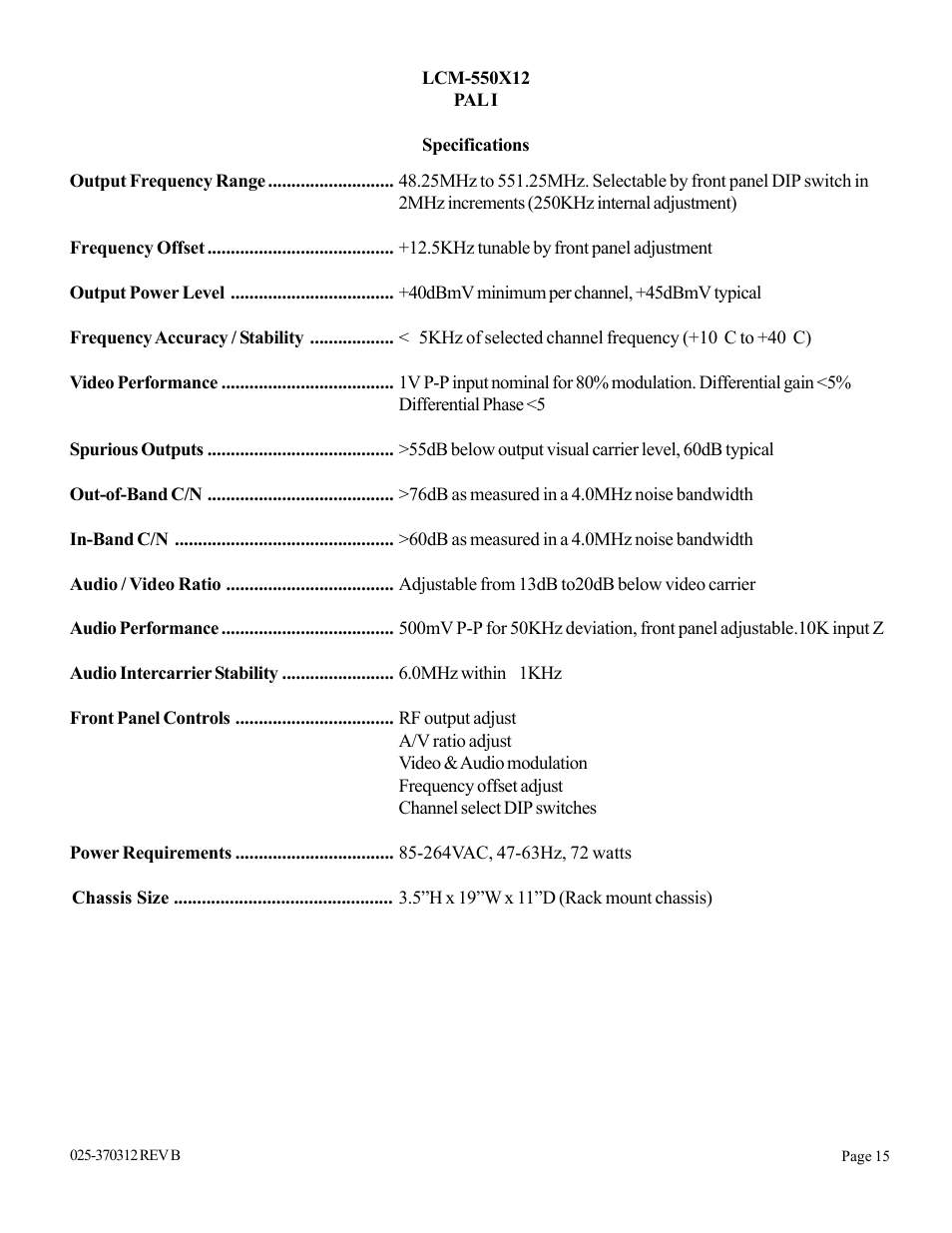 Olson Technology LCM-550x1-Series User Manual | Page 15 / 50