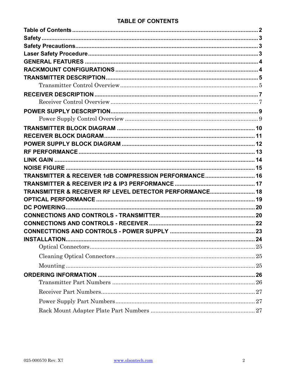 Olson Technology CAN User Manual | Page 2 / 27