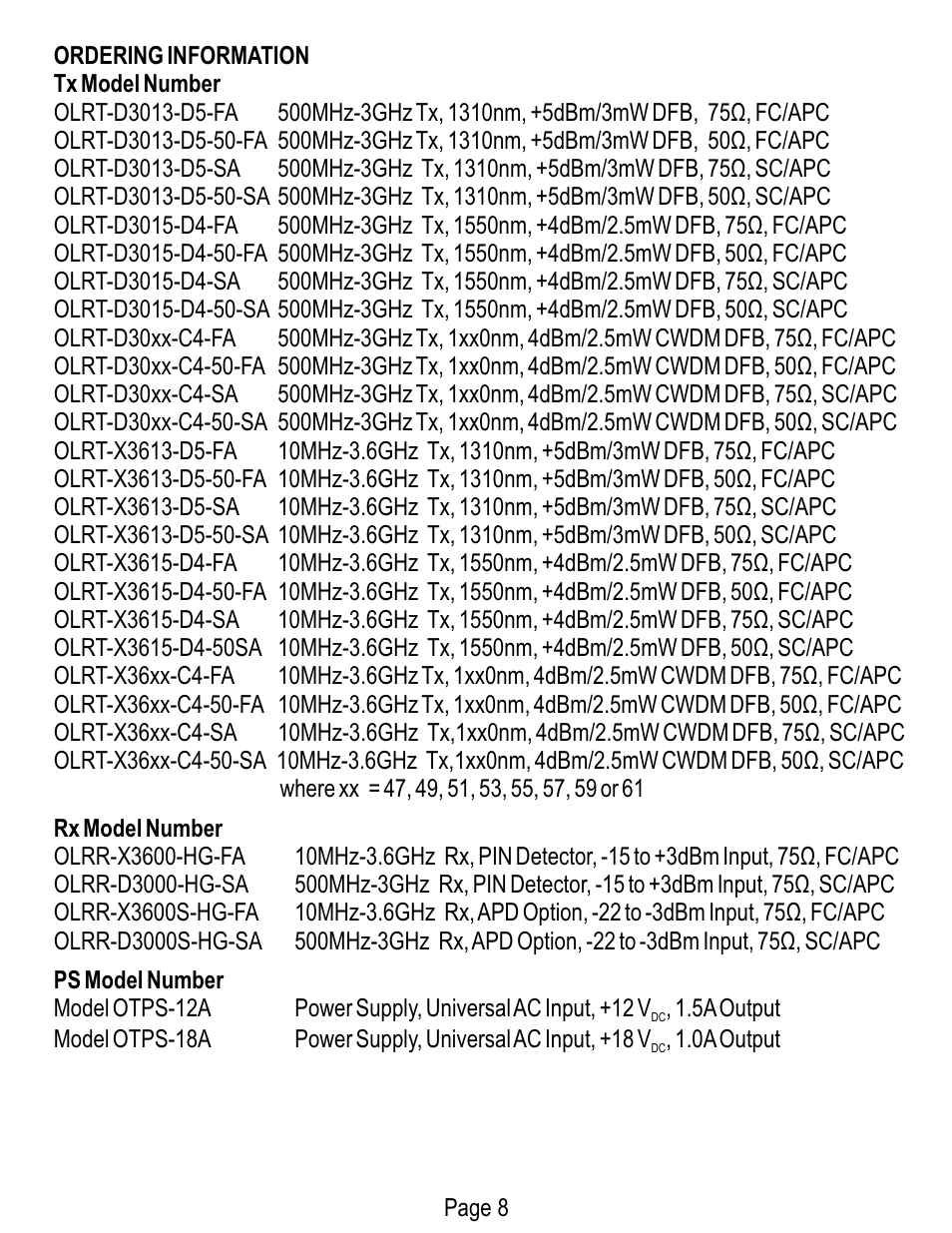 Olson Technology OLRR User Manual | Page 8 / 8
