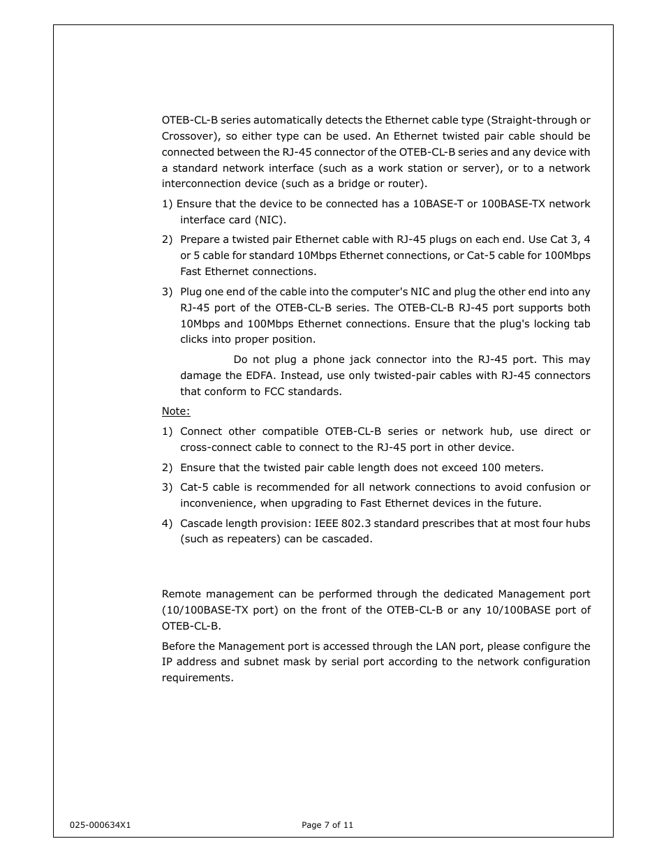 Olson Technology OTEB-CL-B User Manual | Page 9 / 12