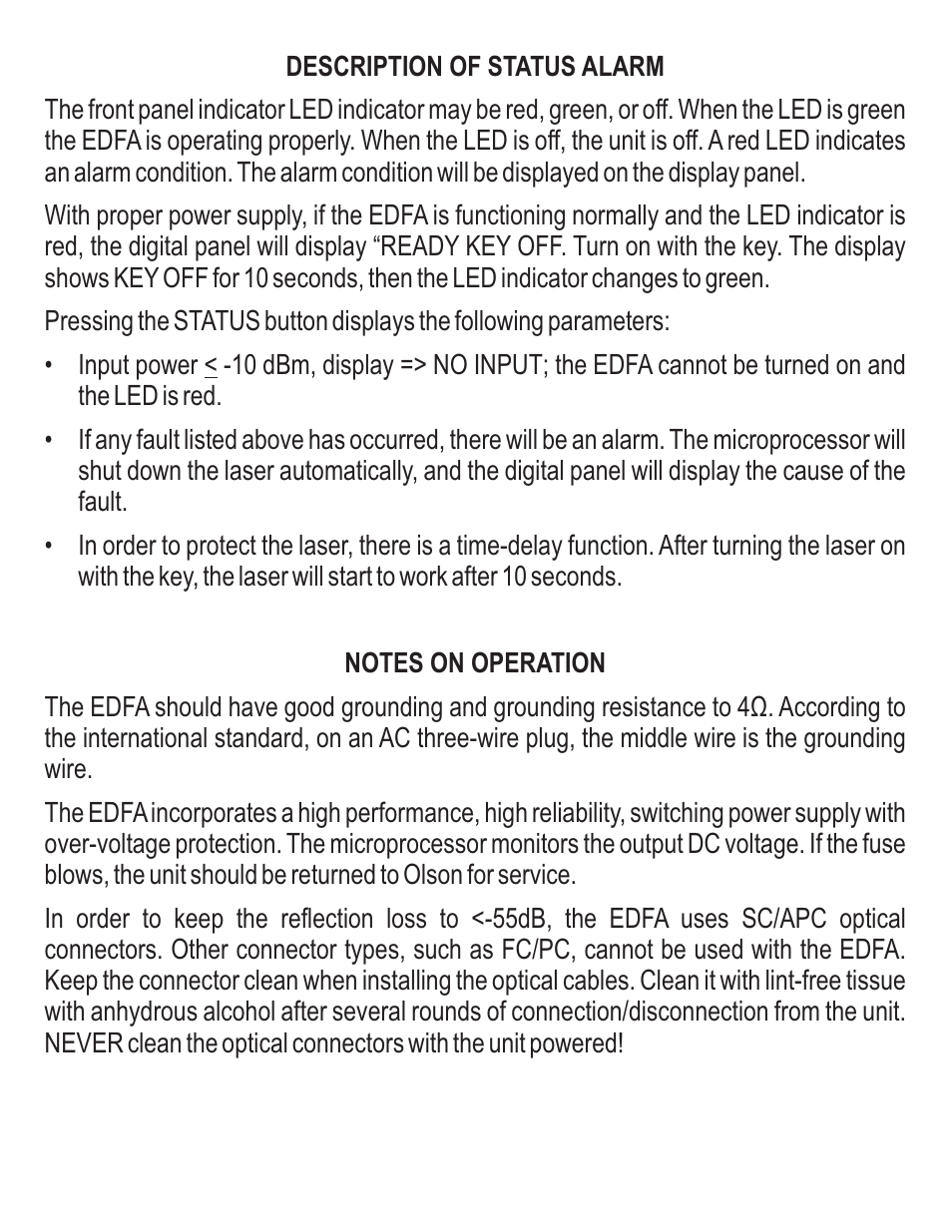 Olson Technology OTEB-CO-B EDFA WITHOUT SNMP User Manual | Page 5 / 8