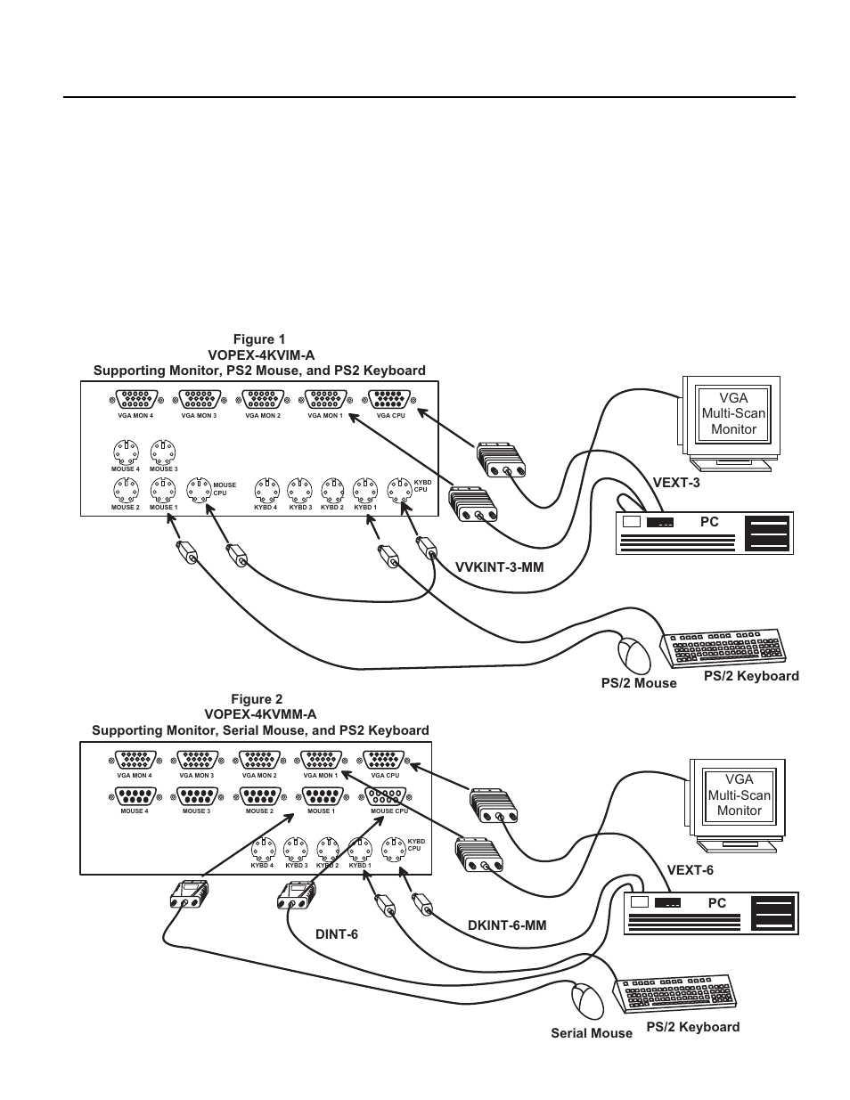 Connecting the vopex to the cpu, Warning | Compaq 4KVMM User Manual | Page 5 / 8
