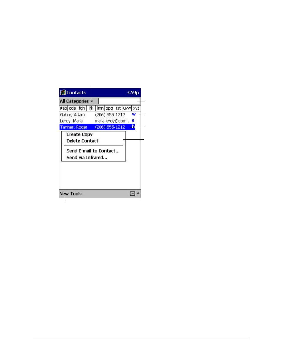 Contacts: tracking friends and colleagues, Contacts: tracking friends and colleagues -6 | Compaq iPAQ H3000 User Manual | Page 52 / 118