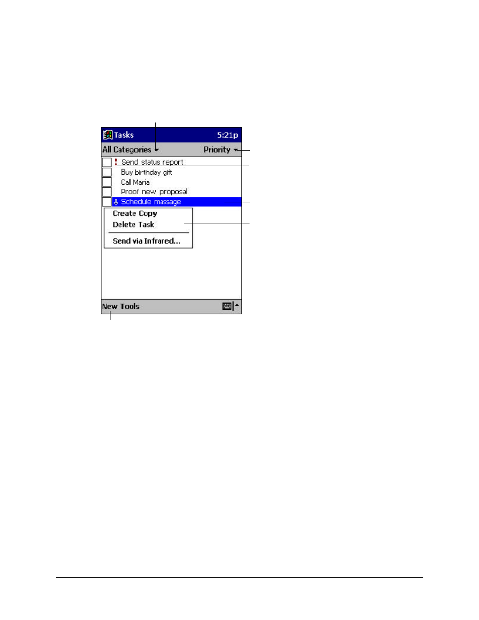 Tasks: keeping a to do list, Tasks: keeping a to do list -9 | Compaq iPAQ H3000 User Manual | Page 55 / 118