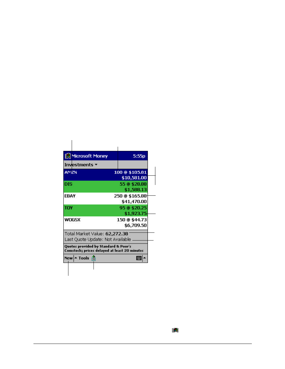 Entering and tracking investments | Compaq iPAQ H3000 User Manual | Page 75 / 118