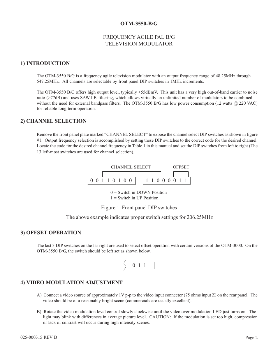 Olson Technology OTM-3550 (PAL B/G) User Manual | Page 2 / 10
