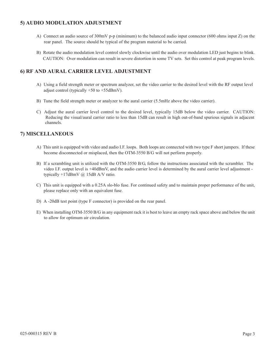 Olson Technology OTM-3550 (PAL B/G) User Manual | Page 3 / 10