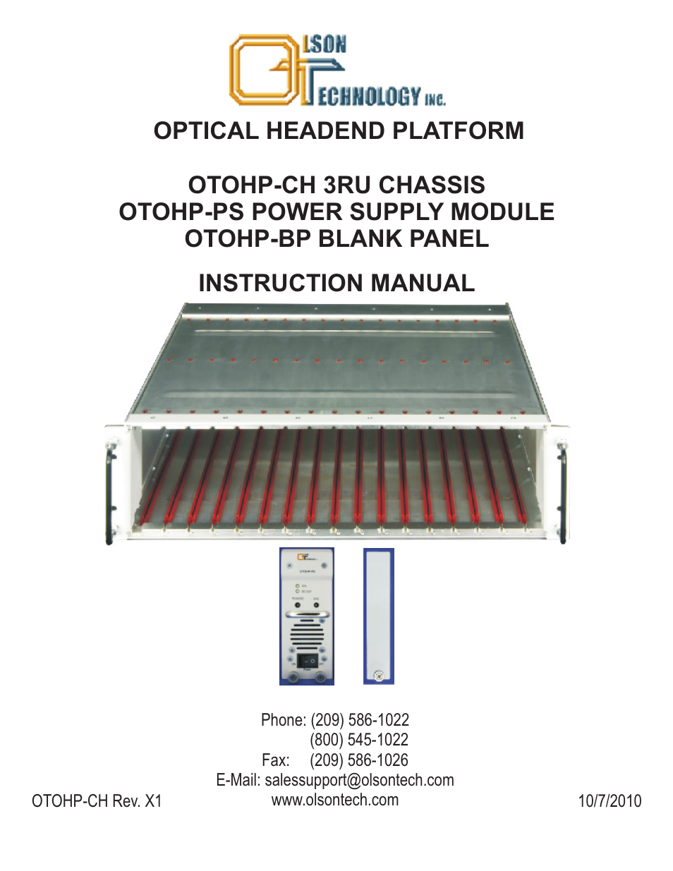 Olson Technology OTOHP-CH User Manual | 8 pages