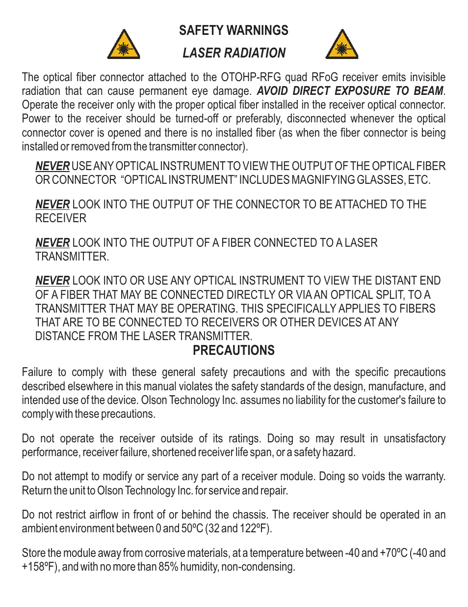 Olson Technology OTOHP-RFG User Manual | Page 2 / 8