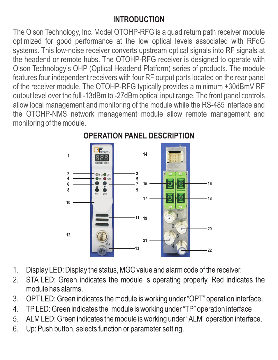 Olson Technology OTOHP-RFG User Manual | Page 3 / 8