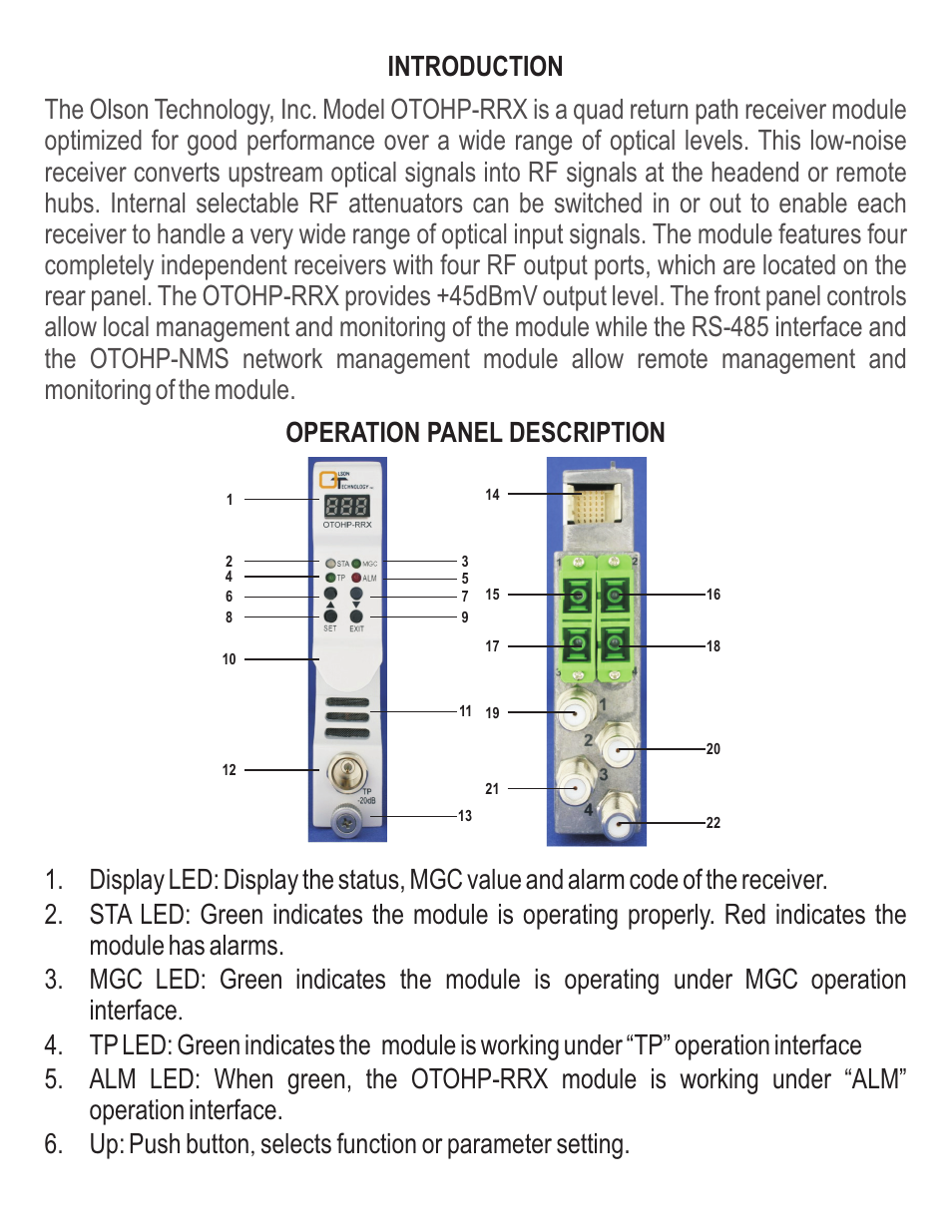 Olson Technology OTOHP-RRX User Manual | Page 3 / 8