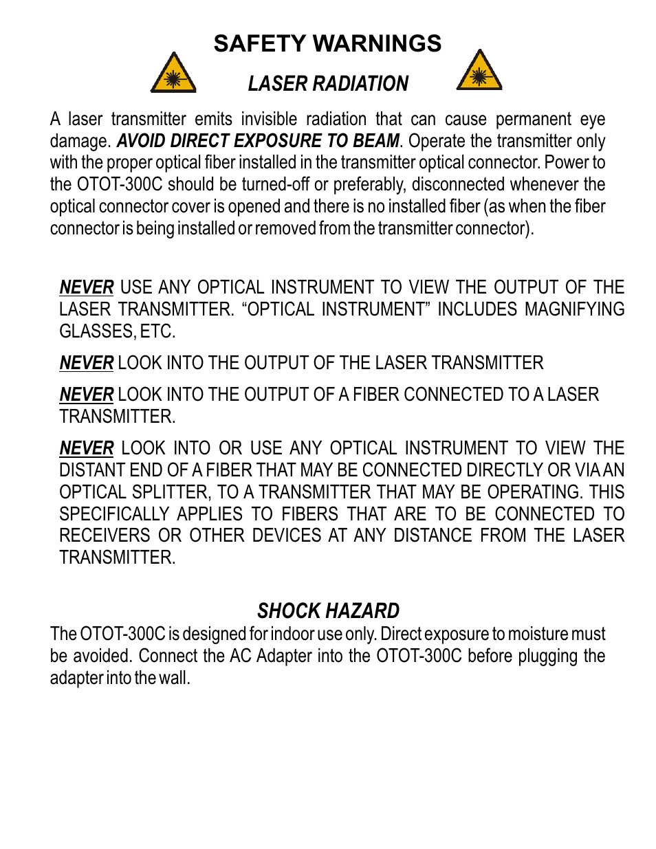 Safety warnings | Olson Technology MUSCLE-300C User Manual | Page 2 / 8