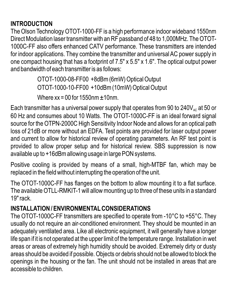 Olson Technology MUSCLE-1000C-FF User Manual | Page 3 / 8