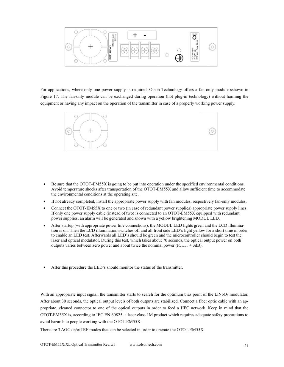 Operating the otot-em55x | Olson Technology MUSCLE-EM55X User Manual | Page 22 / 69