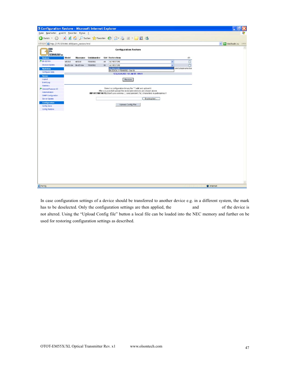 Olson Technology MUSCLE-EM55X User Manual | Page 48 / 69