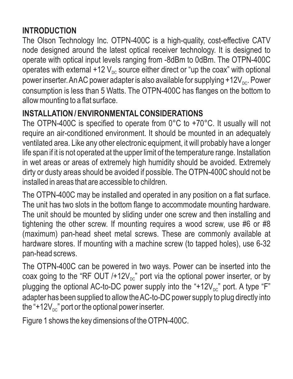 Olson Technology OTPN-400C User Manual | Page 3 / 8