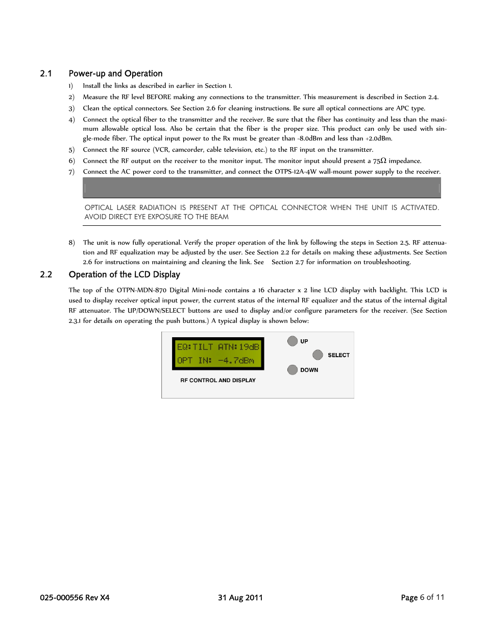 Operating instructions | Olson Technology OTPN-MDN-870 User Manual | Page 6 / 11