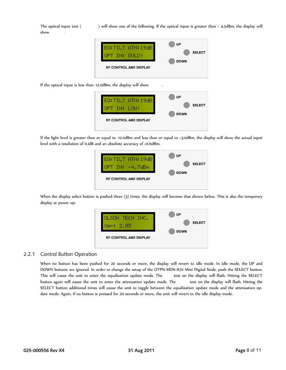 Olson Technology OTPN-MDN-870 User Manual | Page 8 / 11