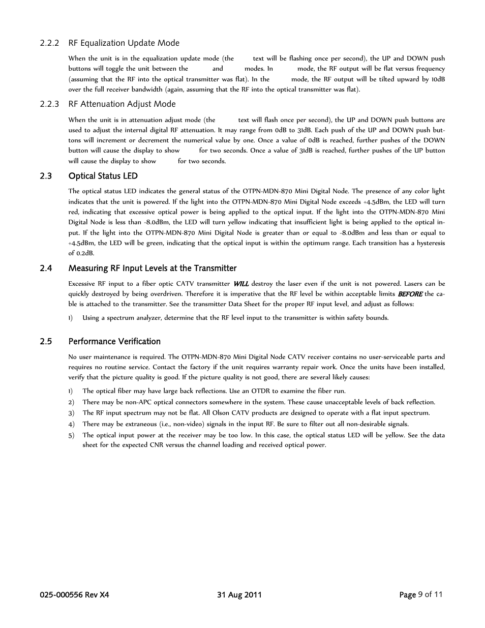 Olson Technology OTPN-MDN-870 User Manual | Page 9 / 11