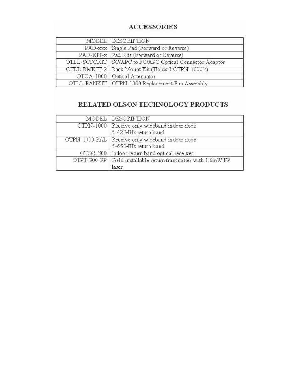Olson Technology OTPT-300 User Manual | Page 8 / 8