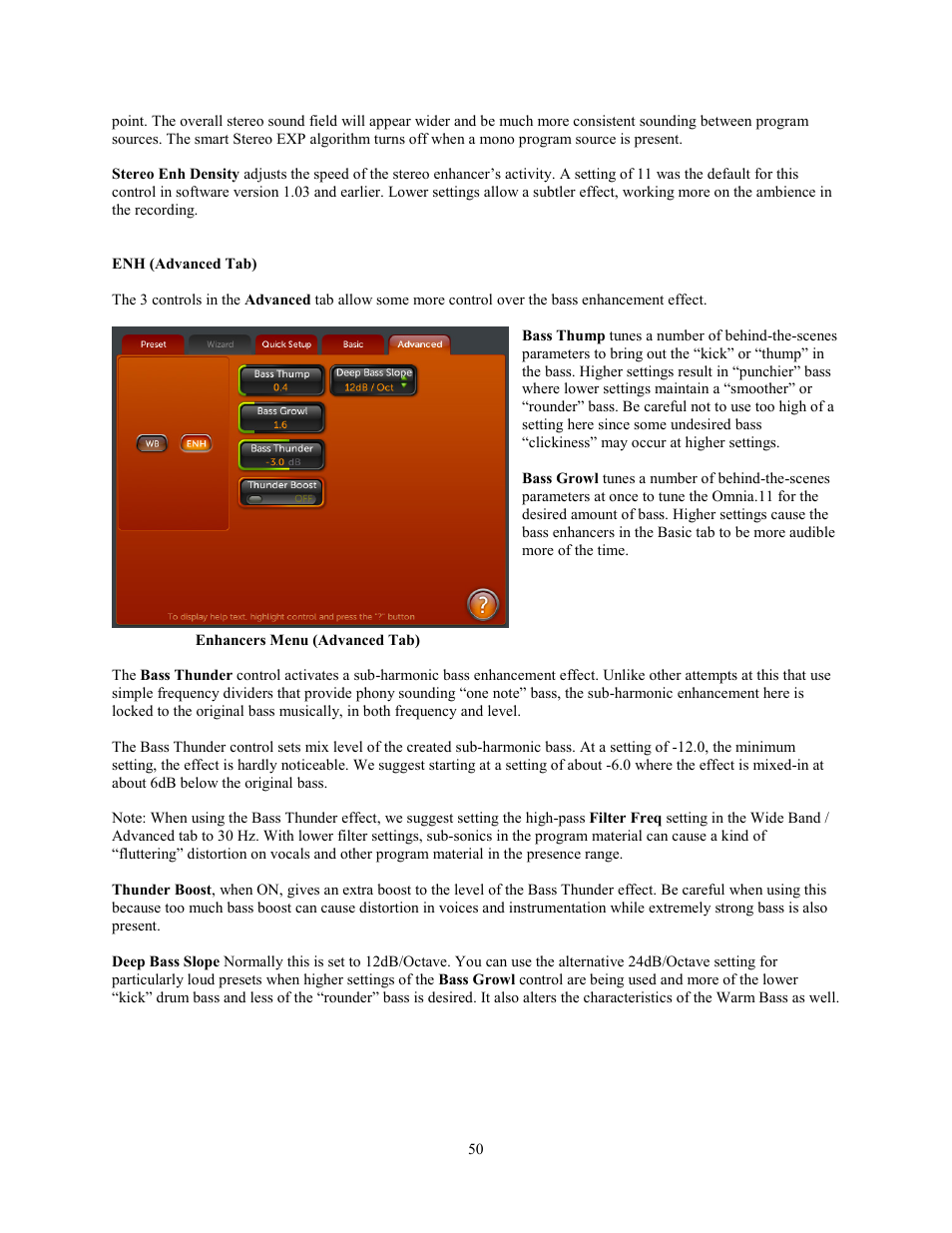 Enh (advanced tab) | Omnia Audio Omnia.11 User Manual | Page 66 / 102