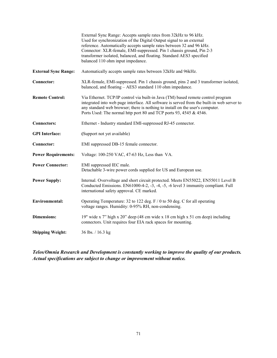 Omnia Audio Omnia.11 User Manual | Page 87 / 102