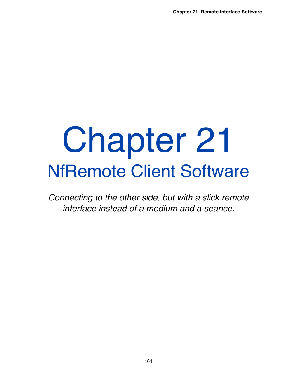 Chapter 21 - nfremote client software, Chapter 21, Nfremote client software | Omnia Audio Omnia.9 User Manual | Page 161 / 196